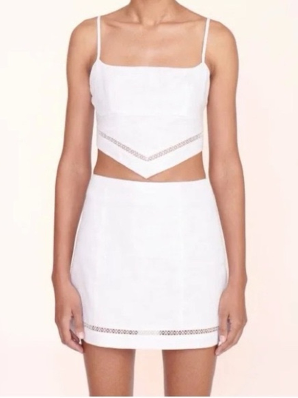 NWT! Staud Loyalty White Handkerchief Crop Top & Skirt